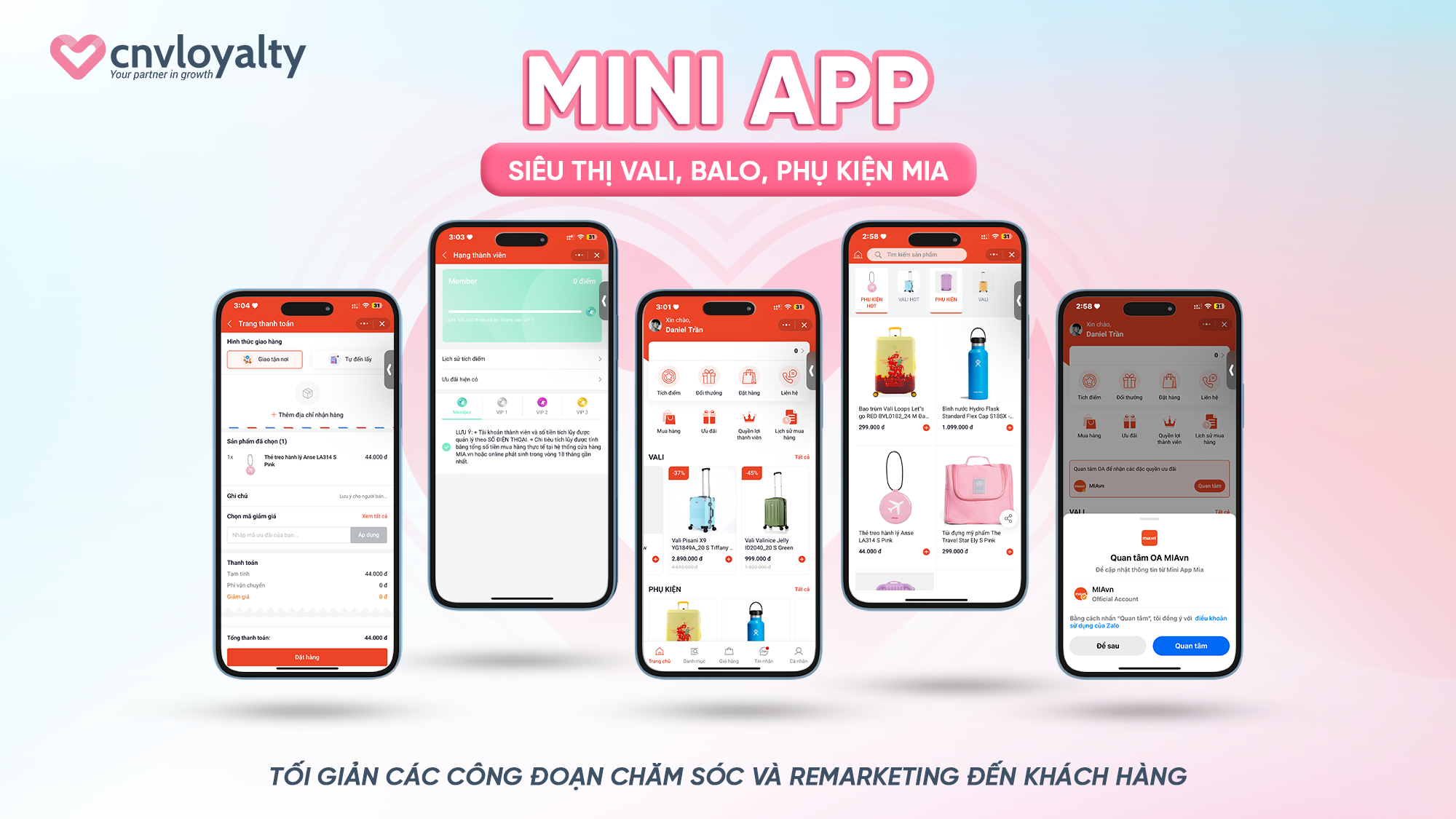 Mini App Siêu thị Vali, Balo, Phụ kiện MIA